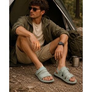 Chaco Chillos Sport Sandals Sage Green Mens 9 Womens 11 Adjustable Strap EVA‎